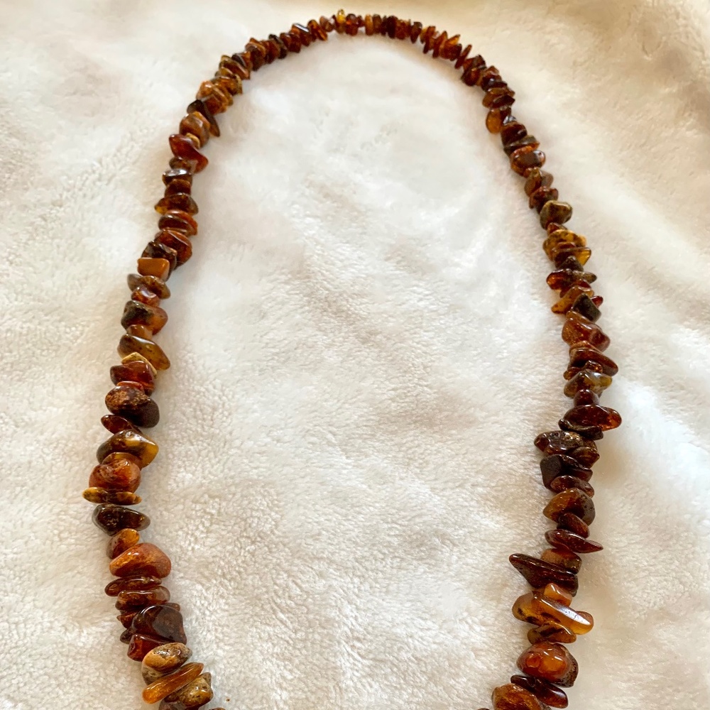 Natural Raw Chunky Baltic Amber Necklace 30" - Picture 9 of 12